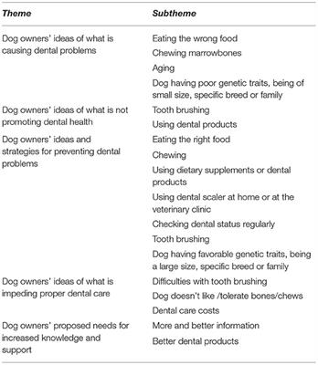 Dog Owners' Ideas and Strategies Regarding Dental Health in Their Dogs-Thematic Analysis of Free Text Survey Responses